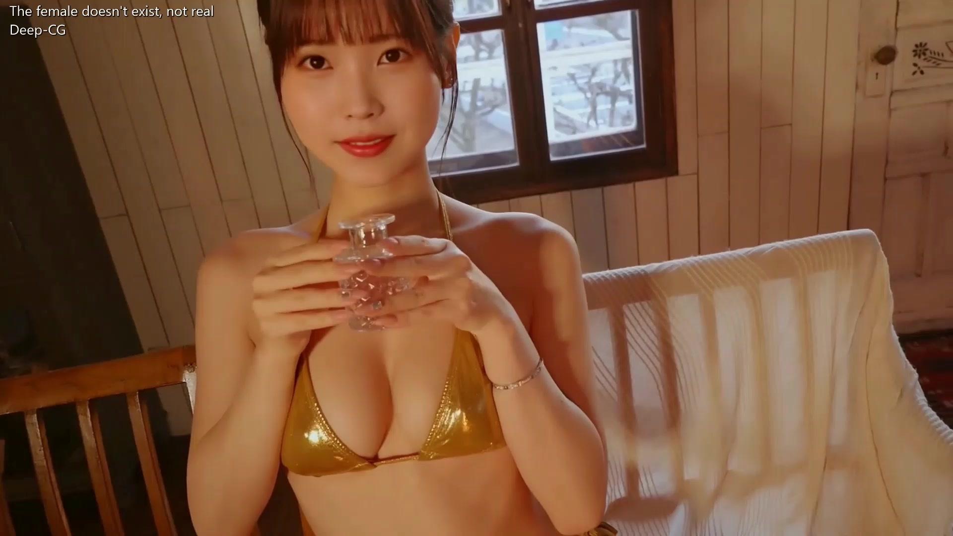 IU dirty talks in golden sexy bikini - deepfake porn (아이유 섹스 장면) [PREMIUM]